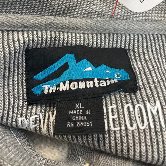 Hand Printed Upcycled Mens XL Woody Pine Cone Long Sleeve Waffled Henley Shirt - Picture 4 of 4